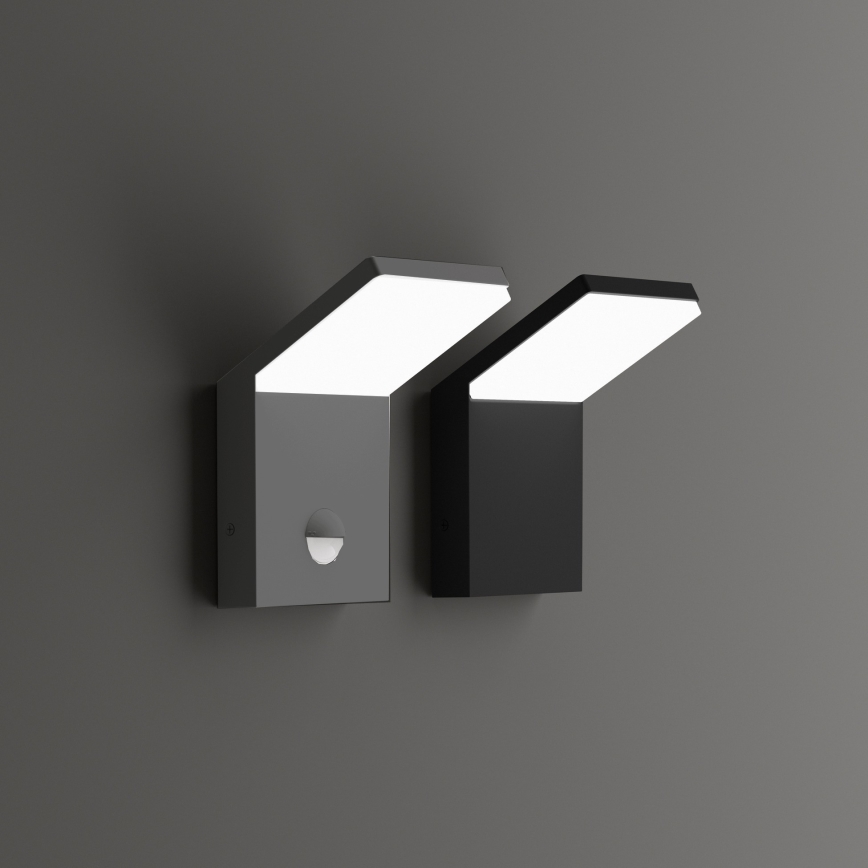 Ideal Lux - Luminária LED de exterior com sensor STYLE LED/9W/230V 4000K CRI 90 IP54 antracite