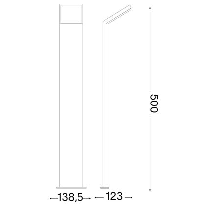 Ideal Lux - Candeeiro LED de exterior STYLE LED/8,5W/230V 3000K 50 cm CRI 90 IP54 castanho