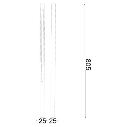 Ideal Lux - Candeeiro LED para exterior JEDI LED/12W/230V 80 cm CRI 90 IP65 castanho