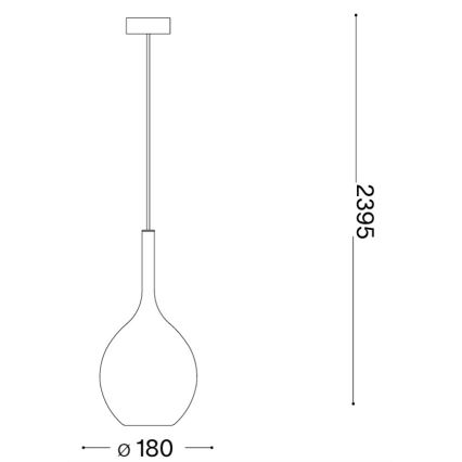 Ideal Lux - Candeeiro pendente com cabo KALIQUE 1xE27/42W/230V Ø 18 cm cobre fumê