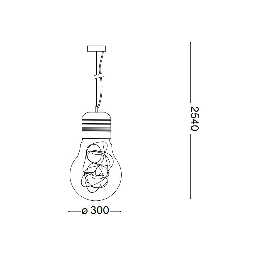 Ideal Lux - Candeeiro suspenso 1xE27/60W/230V diâmetro 30 cm