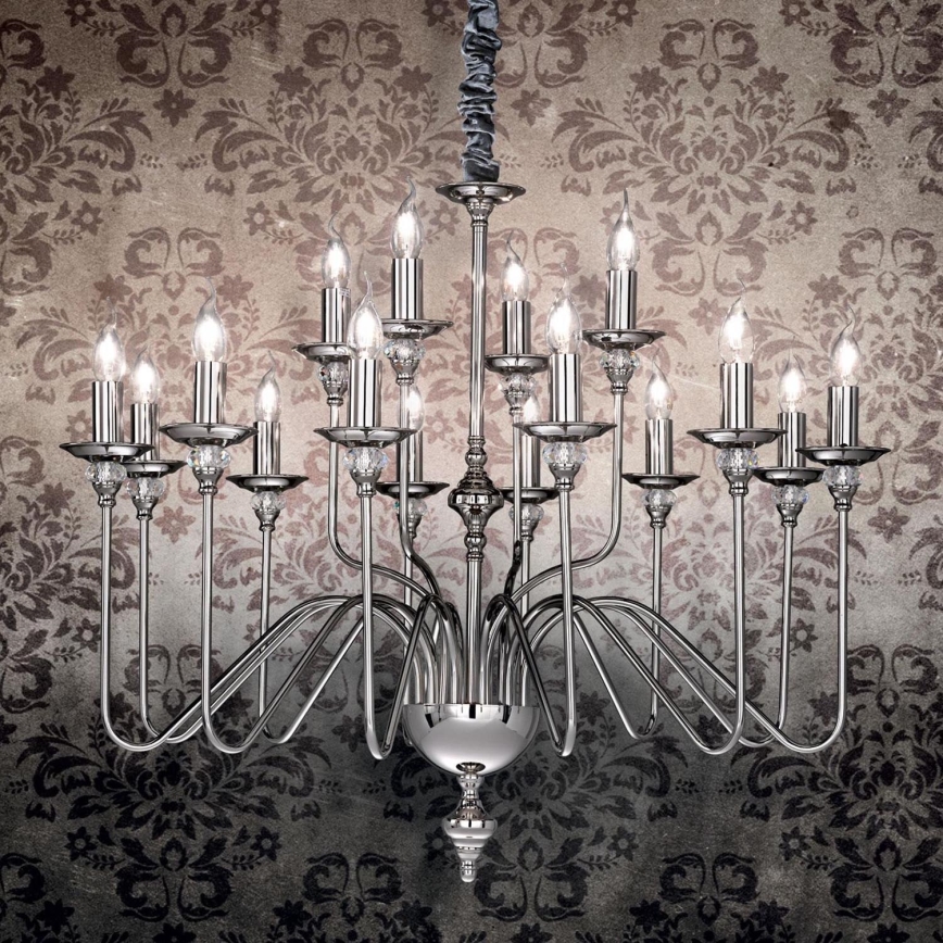 Ideal Lux - Candeeiro suspenso ARTU 16xE14/40W/230V diâmetro 90 cm cromado brilhante