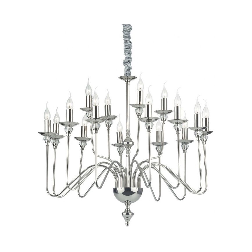 Ideal Lux - Candeeiro suspenso ARTU 16xE14/40W/230V diâmetro 90 cm cromado brilhante