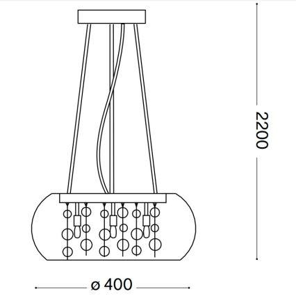 Ideal Lux - Candeeiro suspenso AUDI 5xG9/40W/230V fumado