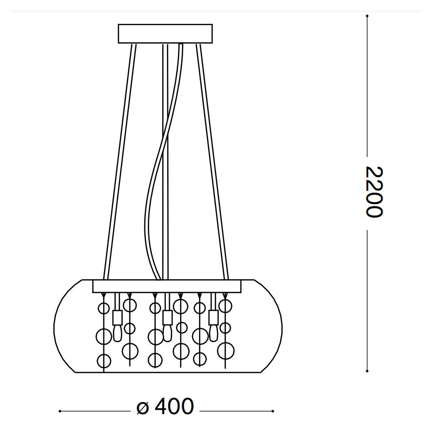 Ideal Lux - Candeeiro suspenso AUDI 5xG9/40W/230V fumado