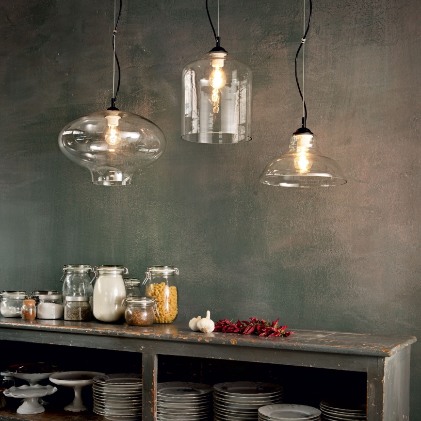 Ideal Lux - Candeeiro suspenso BISTRO 1xE27/60W/230V diâmetro 24 cm fumado