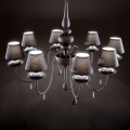 Ideal Lux - Candeeiro suspenso BLANCHE 8xE14/40W/230V diâmetro 92 cm preto