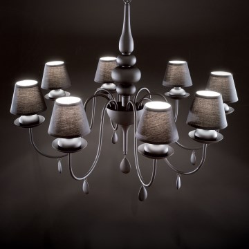 Ideal Lux - Candeeiro suspenso BLANCHE 8xE14/40W/230V diâmetro 92 cm preto