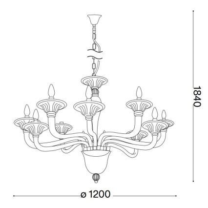 Ideal Lux - Candeeiro suspenso BRIGITTA 12xE14/40W/230V diâmetro 120 cm transparente