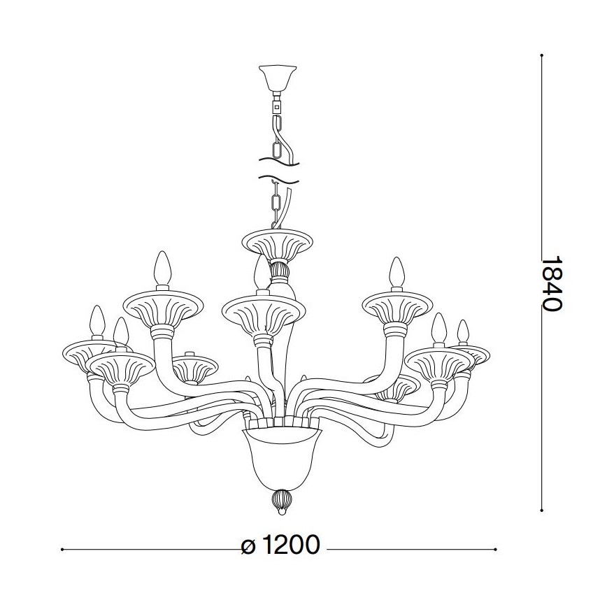 Ideal Lux - Candeeiro suspenso BRIGITTA 12xE14/40W/230V diâmetro 120 cm transparente