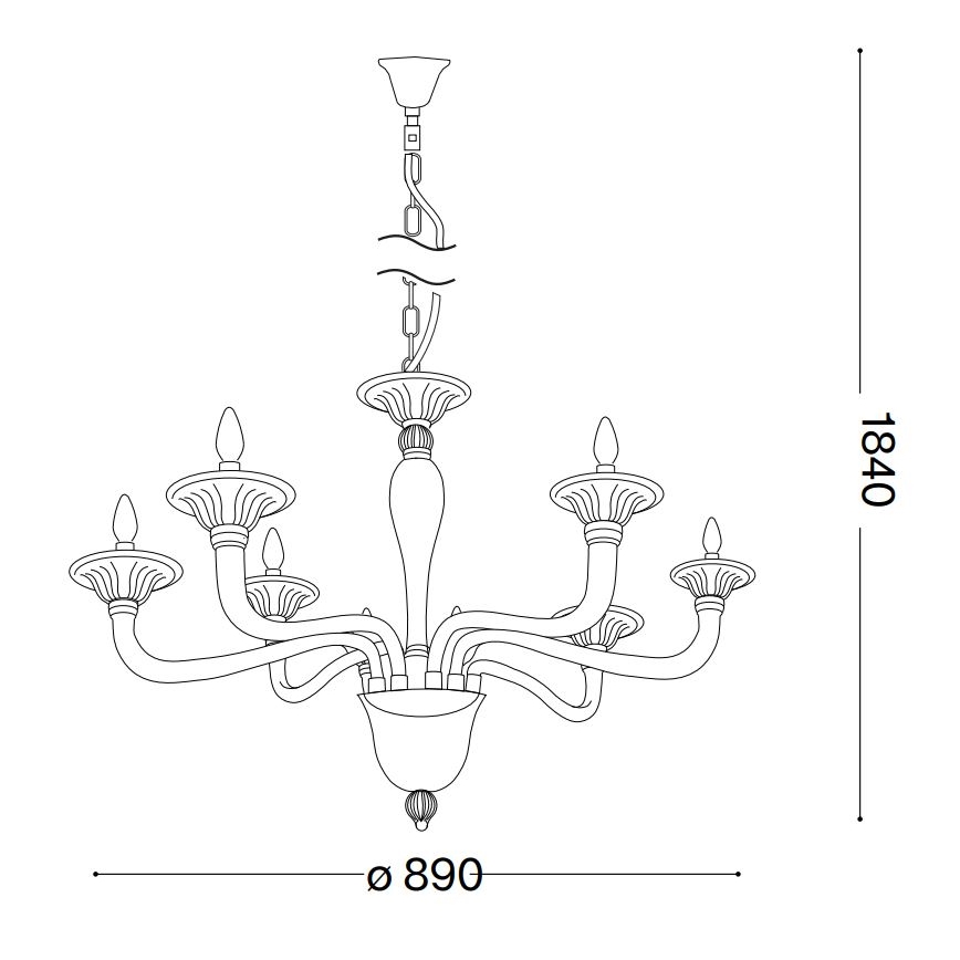 Ideal Lux - Candeeiro suspenso BRIGITTA 8xE14/40W/230V diâmetro 89 cm latão
