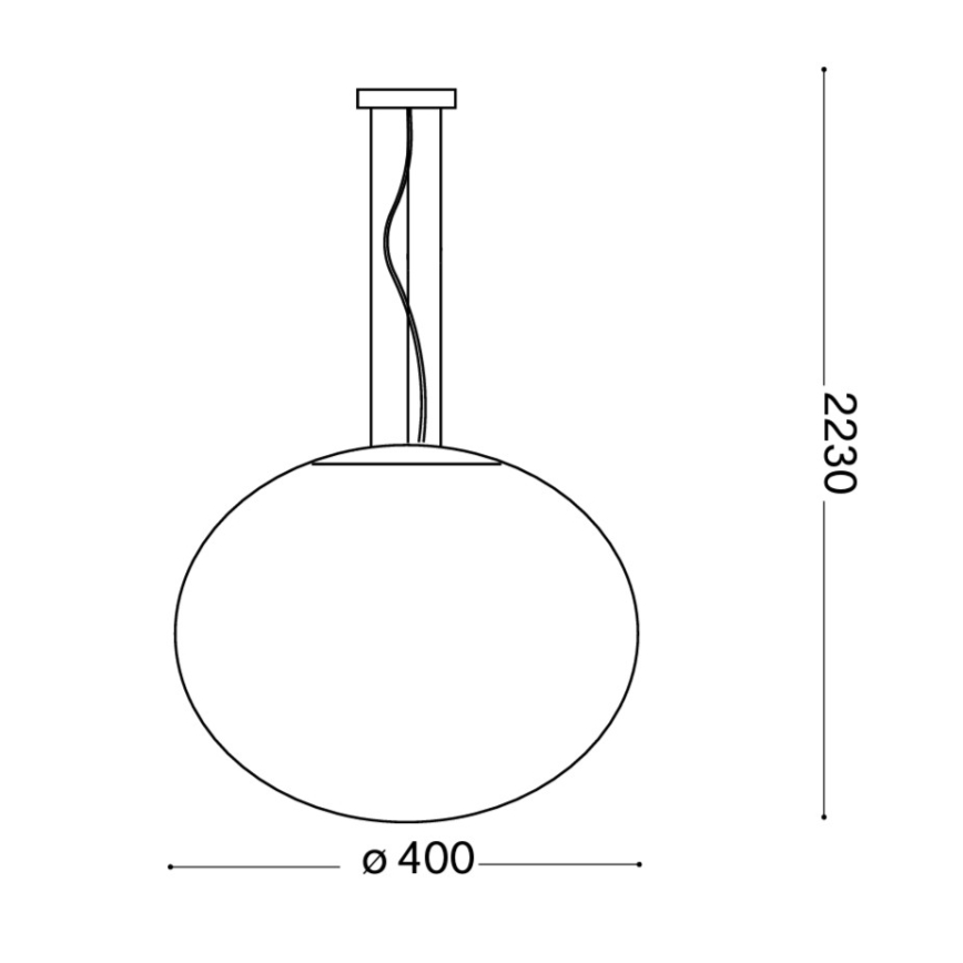 Ideal Lux - Candeeiro suspenso CANDY 1xE27/42W/230V diâmetro 40 cm branco