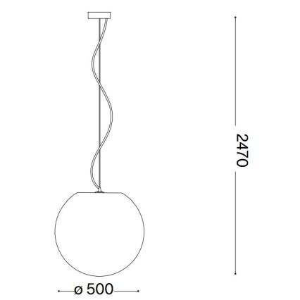 Ideal Lux - Candeeiro suspenso CARTA 1xE27/25W/230V diâmetro 50 cm branco