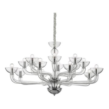 Ideal Lux - Candeeiro suspenso CASANOVA 16xE14/40W/230V diâmetro 120 cm transparente