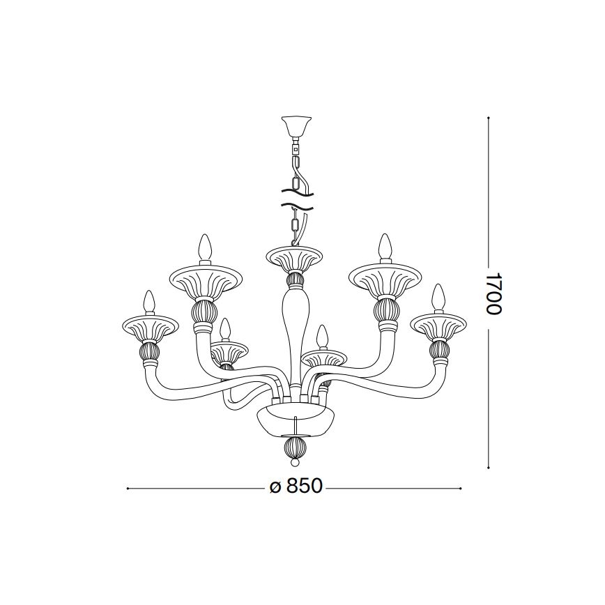 Ideal Lux - Candeeiro suspenso DANIELI 6xE14/40W/230V diâmetro 85 cm latão