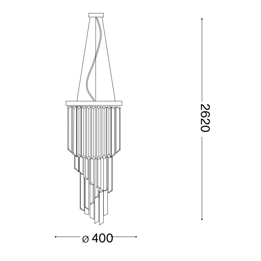 Ideal Lux - Candeeiro suspenso de cristal CARLTON 8xE14/40W/230V diâmetro 40 cm cromado brilhante