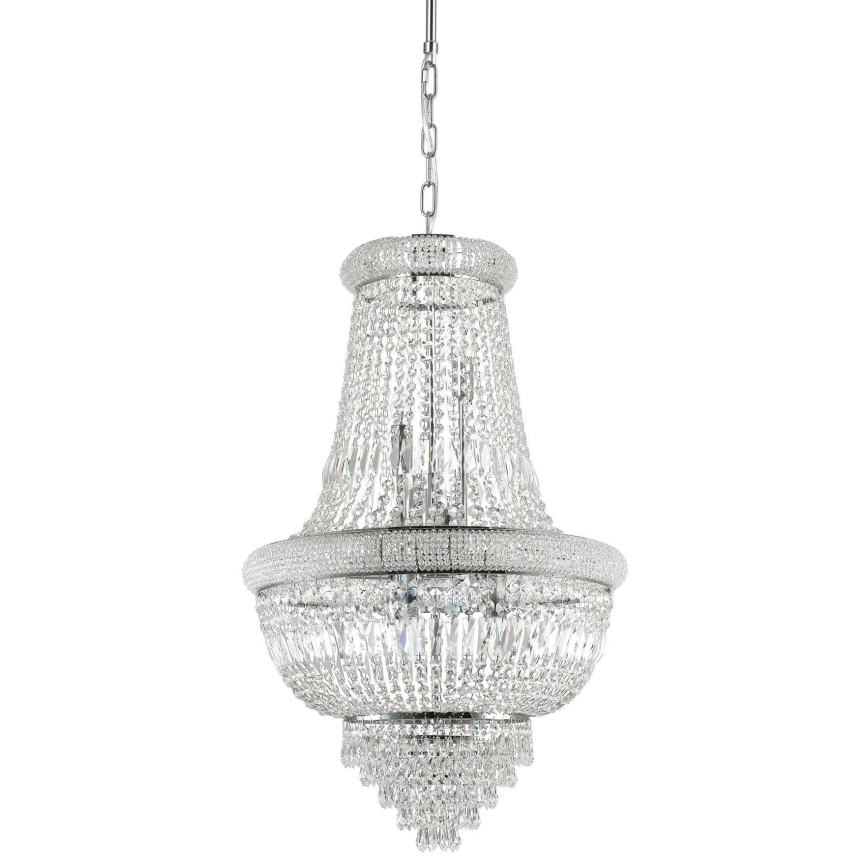 Ideal Lux - Candeeiro suspenso de cristal DUBAI 10xE14/28W/230V diâmetro 52 cm cromado brilhante