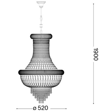 Ideal Lux - Candeeiro suspenso de cristal DUBAI 10xE14/28W/230V diâmetro 52 cm cromado brilhante
