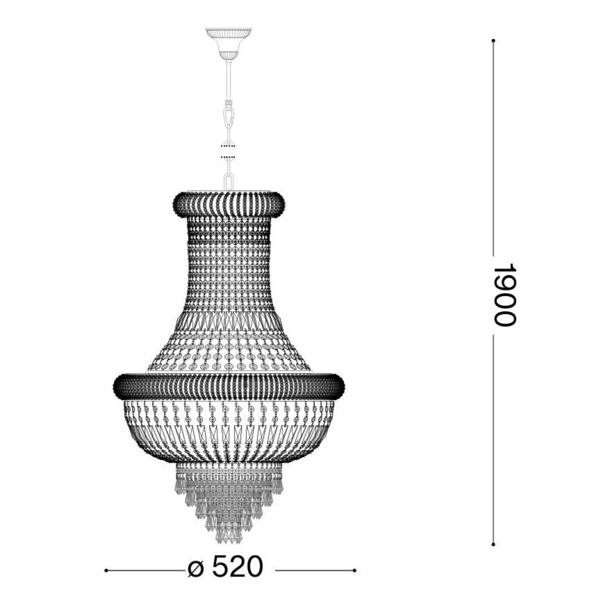 Ideal Lux - Candeeiro suspenso de cristal DUBAI 10xE14/28W/230V diâmetro 52 cm cromado brilhante