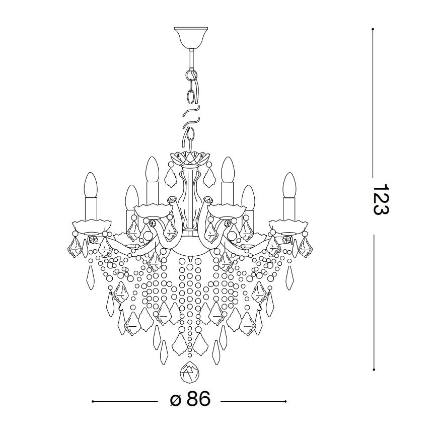 Ideal Lux - Candeeiro suspenso de cristal FLORIAN 18xE14/40W/230V diâmetro 86 cm dourado