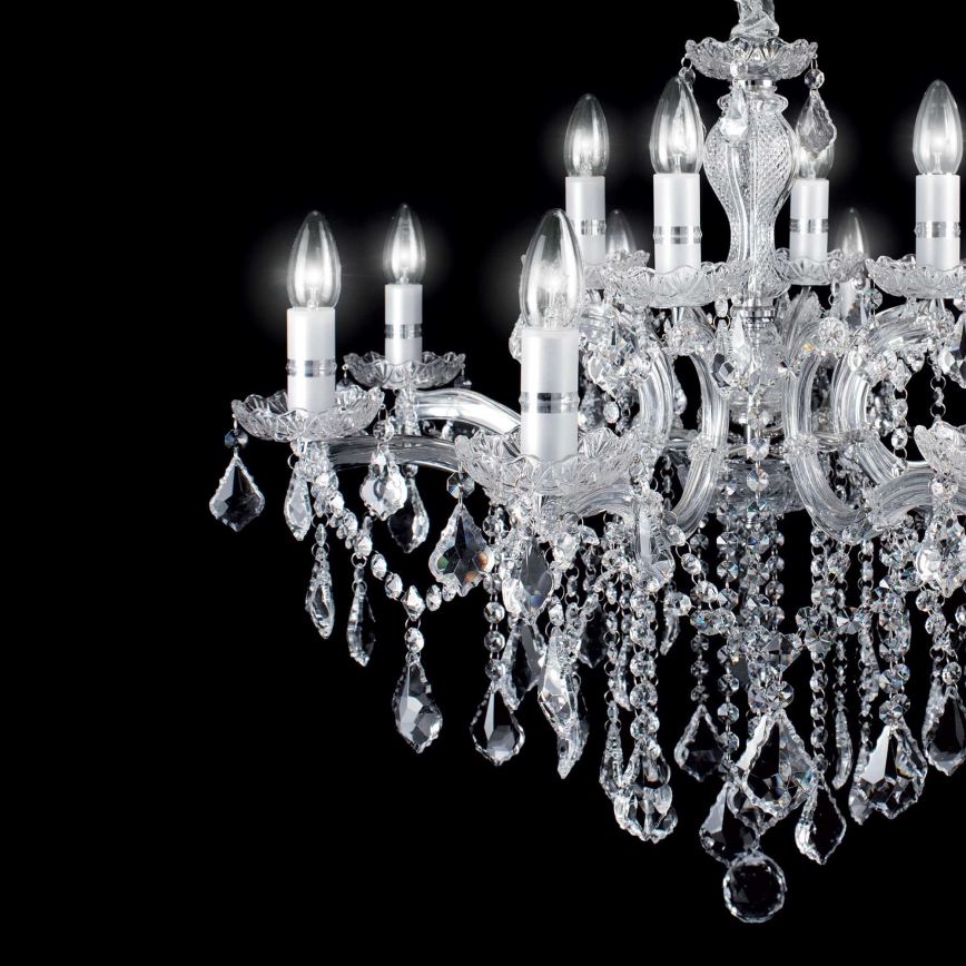 Ideal Lux - Candeeiro suspenso de cristal FLORIAN 18xE14/40W/230V diâmetro 86 cm transparente