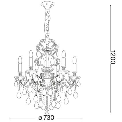 Ideal Lux - Candeeiro suspenso de cristal GIOCONDA 8xE14/40W/230V diâmetro 73 cm prateado