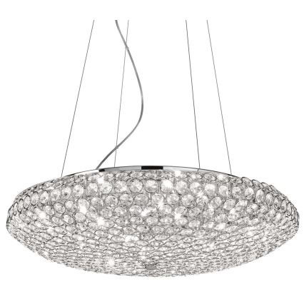 Ideal Lux - Candeeiro suspenso de cristal LED KING 12xG9/3W/230V diâmetro 65 cm cromado brilhante