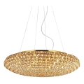 Ideal Lux - Candeeiro suspenso de cristal LED KING 12xG9/3W/230V diâmetro 65 cm dourado