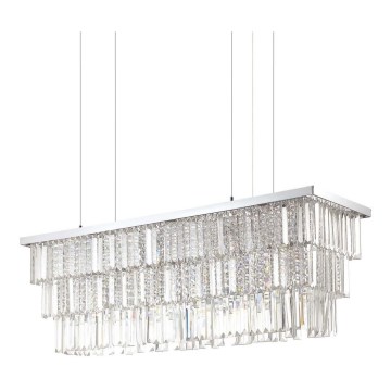 Ideal Lux - Candeeiro suspenso de cristal MARTINEZ 8xE14/40W/230V cromado brilhante