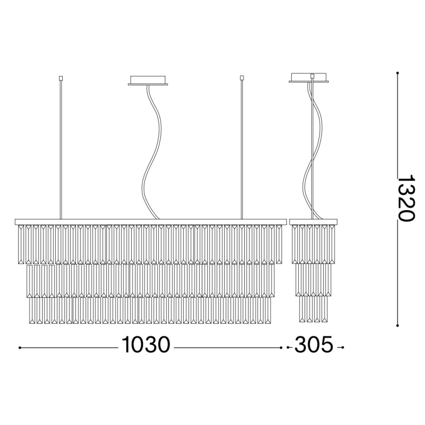Ideal Lux - Candeeiro suspenso de cristal MARTINEZ 8xE14/40W/230V cromado brilhante