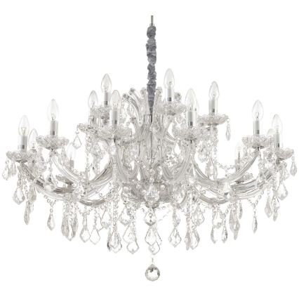 Ideal Lux - Candeeiro suspenso de cristal NAPOLEON 18xE14/40W/230V diâmetro 96 cm cromado brilhante