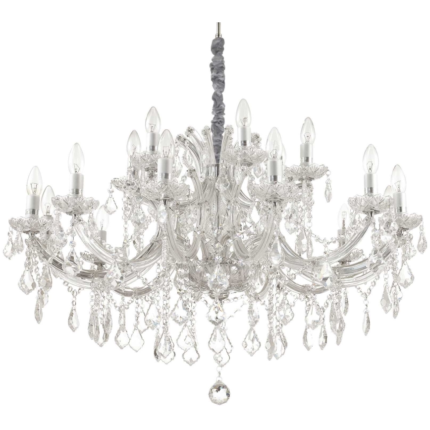 Ideal Lux - Candeeiro suspenso de cristal NAPOLEON 18xE14/40W/230V diâmetro 96 cm cromado brilhante