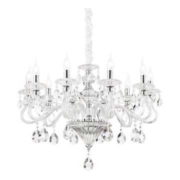 Ideal Lux - Candeeiro suspenso de cristal NEGRESCO 10xE14/28W/230V diâmetro 85 cm transparente