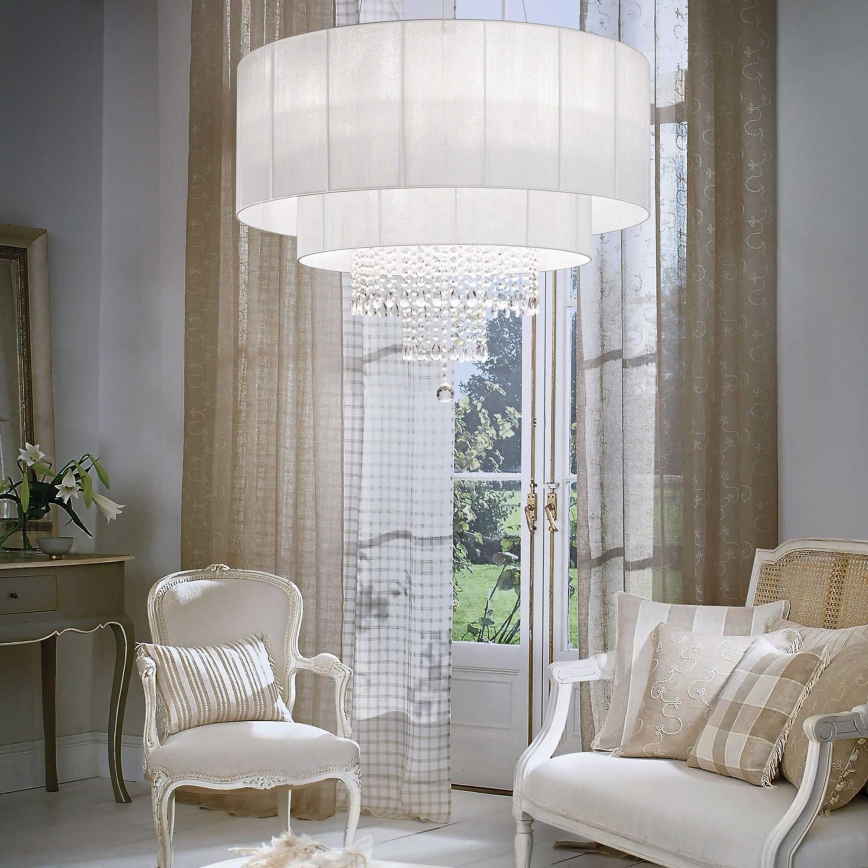 Ideal Lux - Candeeiro suspenso de cristal OPERA 10xE27/60W/230V diâmetro 90 cm branco