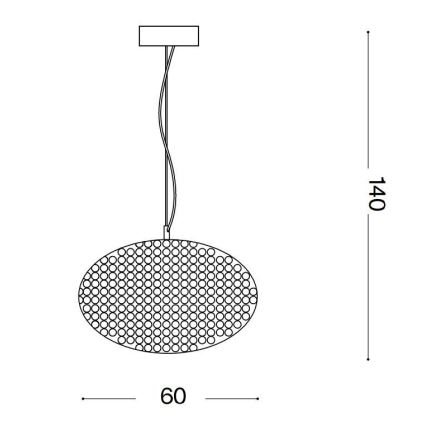 Ideal Lux - Candeeiro suspenso de cristal ORION 12xE14/40W/230V diâmetro 60 cm prateado