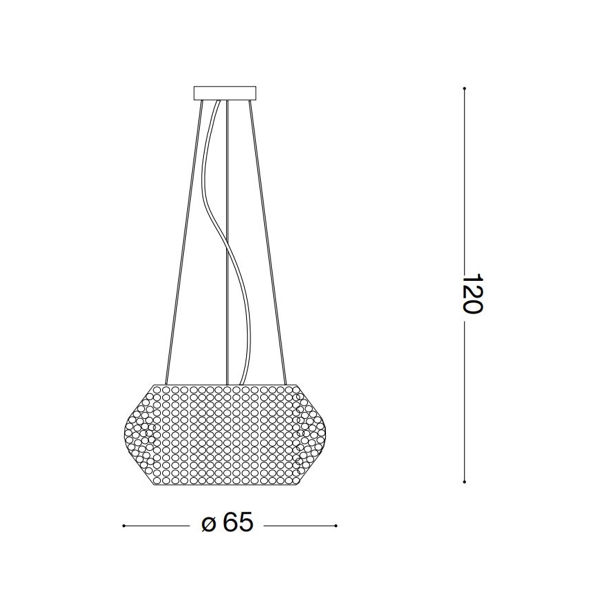 Ideal Lux - Candeeiro suspenso de cristal PASHA 14xE14/40W/230V diâmetro 65 cm cromado brilhante