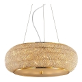 Ideal Lux - Candeeiro suspenso de cristal PASHA 14xE14/40W/230V diâmetro 65 cm dourado