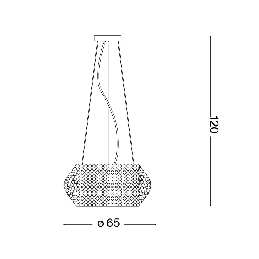 Ideal Lux - Candeeiro suspenso de cristal PASHA 14xE14/40W/230V diâmetro 65 cm dourado