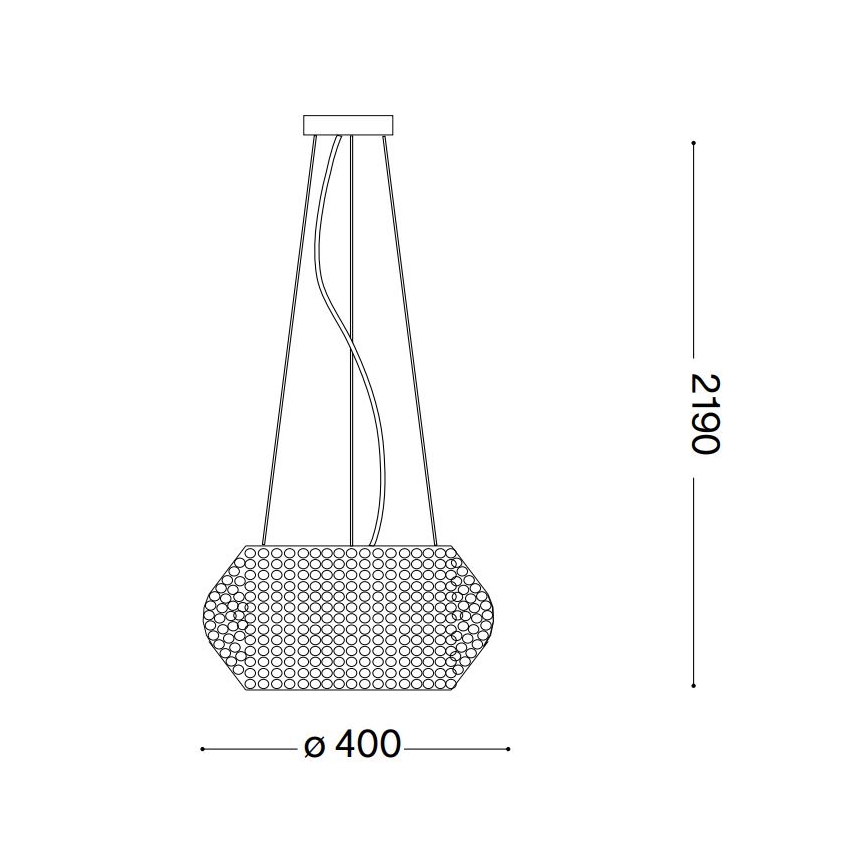 Ideal Lux - Candeeiro suspenso de cristal PASHA 6xE14/40W/230V diâmetro 40 cm cromado brilhante