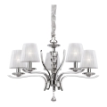 Ideal Lux - Candeeiro suspenso de cristal PEGASO 5xE14/28W/230V diâmetro 72 cm cromado brilhante