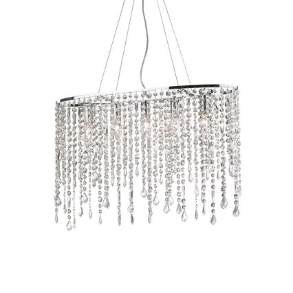 Ideal Lux - Candeeiro suspenso de cristal RAIN 5xE14/40W/230V transparente