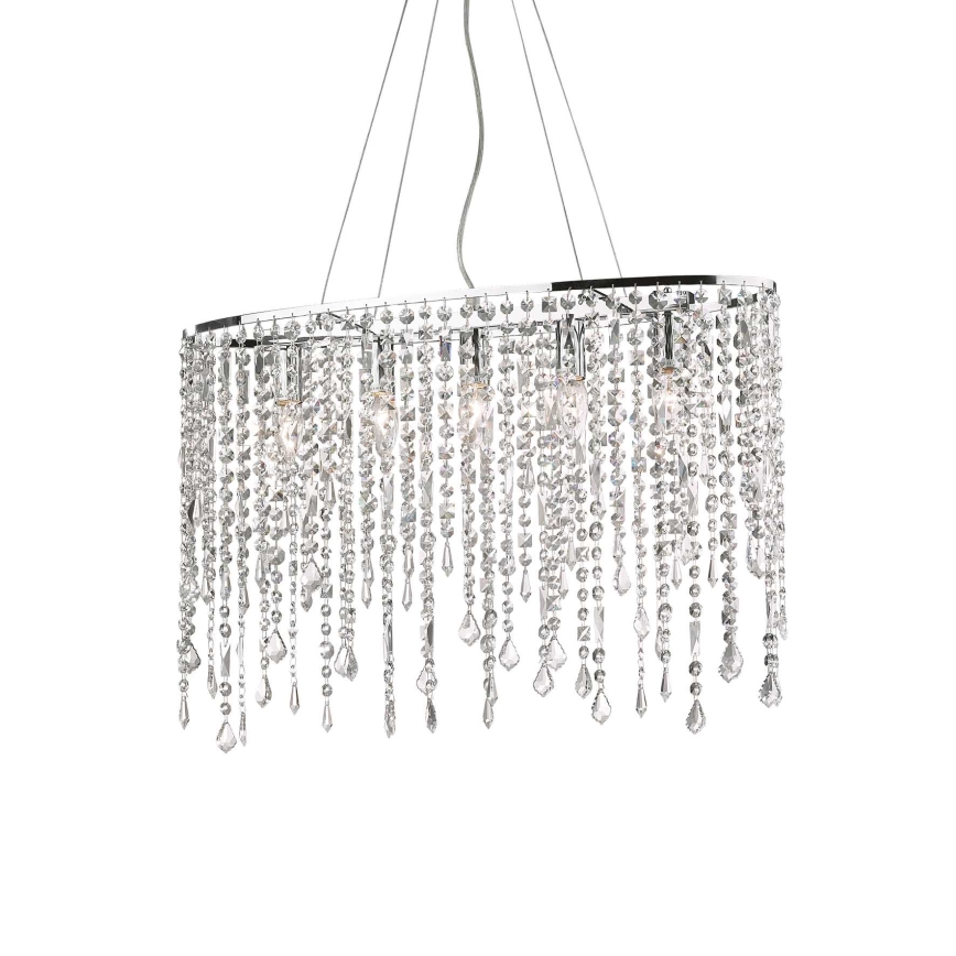 Ideal Lux - Candeeiro suspenso de cristal RAIN 5xE14/40W/230V transparente