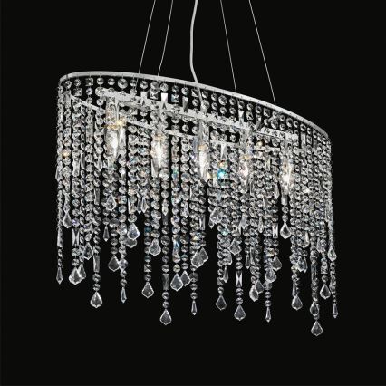 Ideal Lux - Candeeiro suspenso de cristal RAIN 5xE14/40W/230V transparente