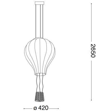 Ideal Lux - Candeeiro suspenso DREAM BIG 1xE27/42W/230V diâmetro 42 cm