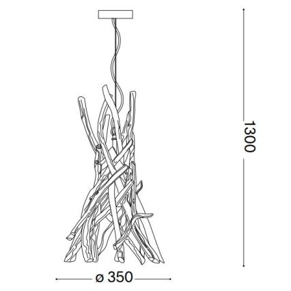Ideal Lux - Candeeiro suspenso DRIFTWOOD 1xE27/60W/230V goiaba