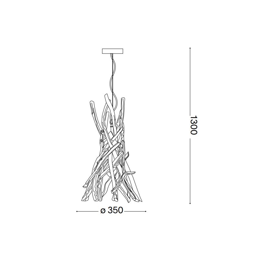Ideal Lux - Candeeiro suspenso DRIFTWOOD 1xE27/60W/230V goiaba