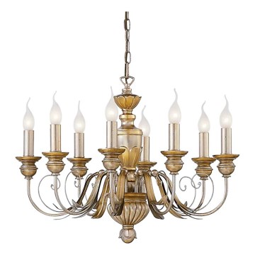 Ideal Lux - Candeeiro suspenso FIRENZE 8xE14/40W/230V diâmetro 64 cm dourado