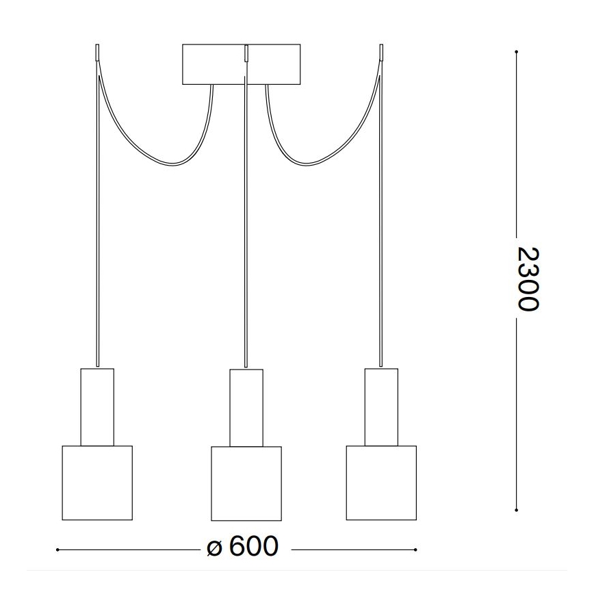 Ideal Lux - Candeeiro suspenso HOLLY 3xE27/60W/230V aranha latão