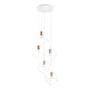 Ideal Lux - Candeeiro suspenso ICE 5xE27/60W/230V diâmetro 50 cm branco