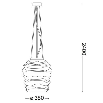 Ideal Lux - Candeeiro suspenso KARMA 1xE27/60W/230V diâmetro 38 cm branco